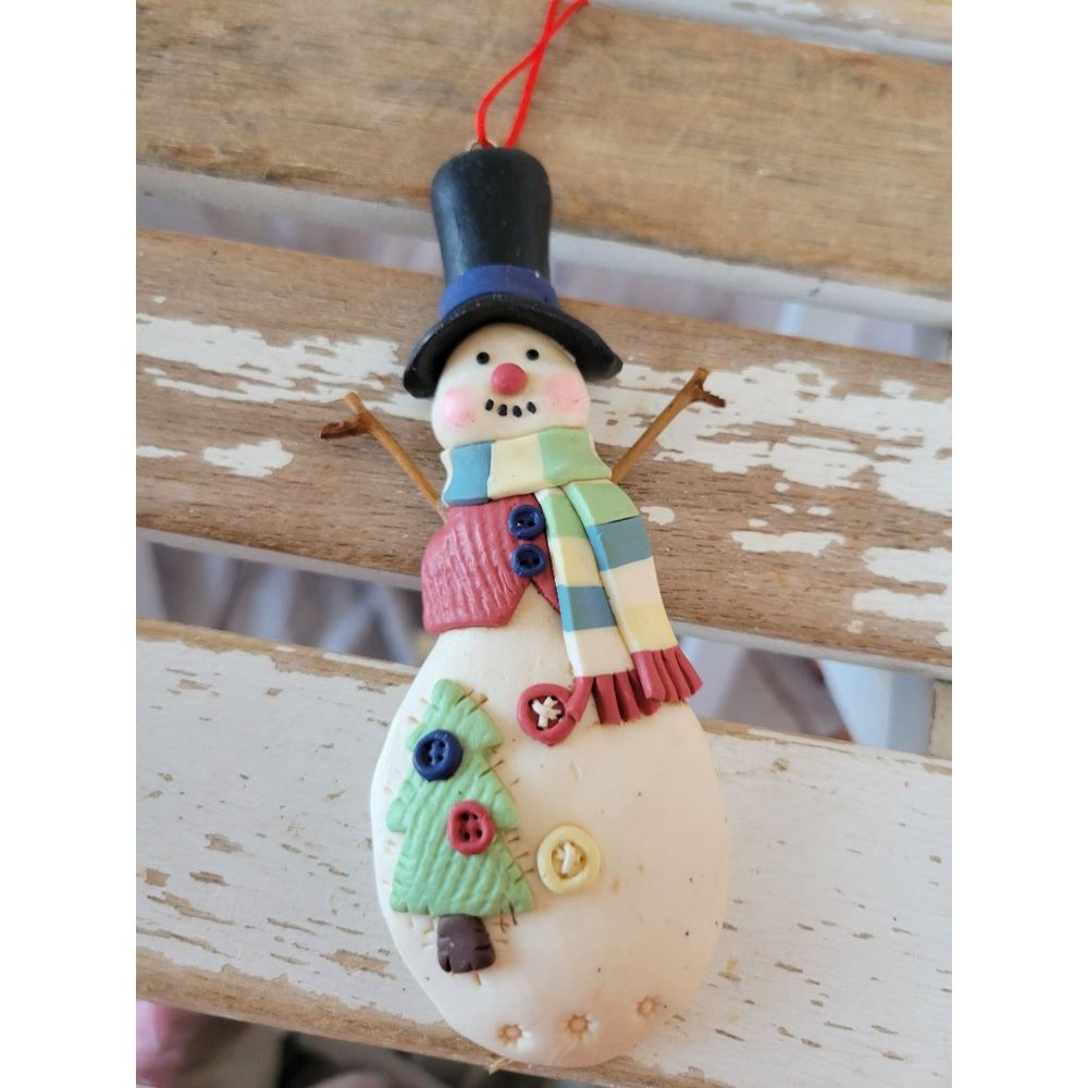 Snowman tree‎ plastic ornament Xmas holiday tree